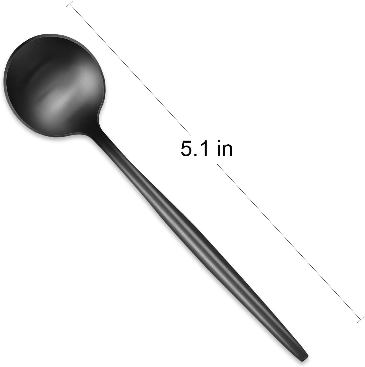 Set 4 Cucharas Acero Inox 5.1pulg Satinada Negra