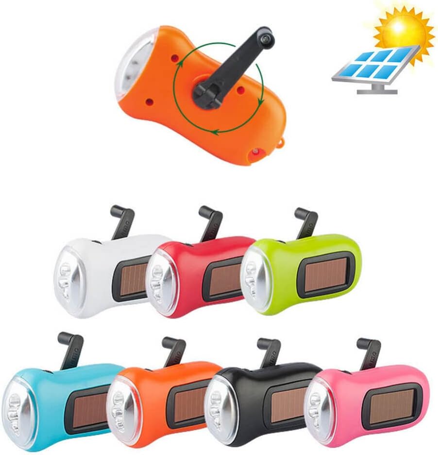 Linterna LED manivela Dynamo luz emergencia supervivencia