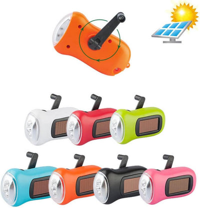 Linterna LED manivela dynamo luz emergencia supervivencia