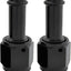 Adaptador hembra 3/8 od aluminio push lock negro 2unids