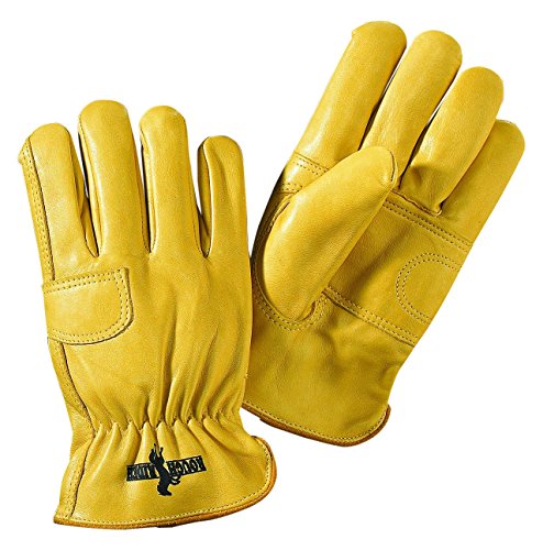 Guantes cuero doble palma elástica talla L 12 Pzas
