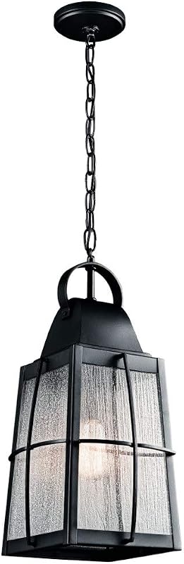 Colgante exterior 1 luz negro texturizado