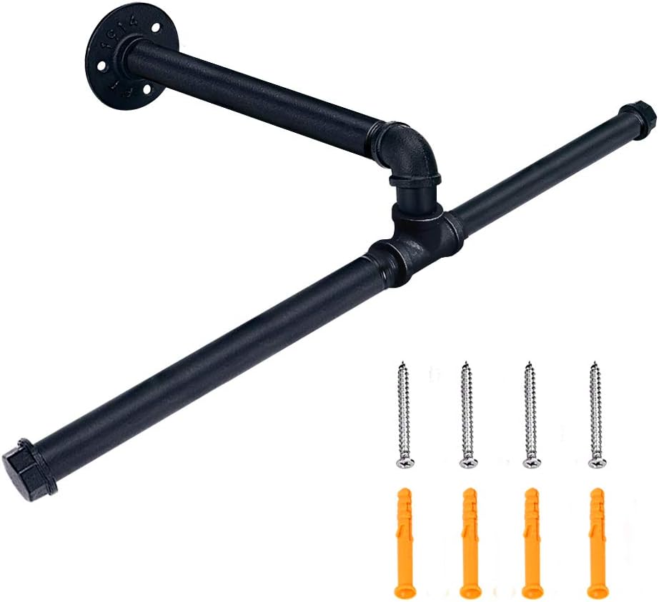 Perchero industrial hierro negro 20" desmontable