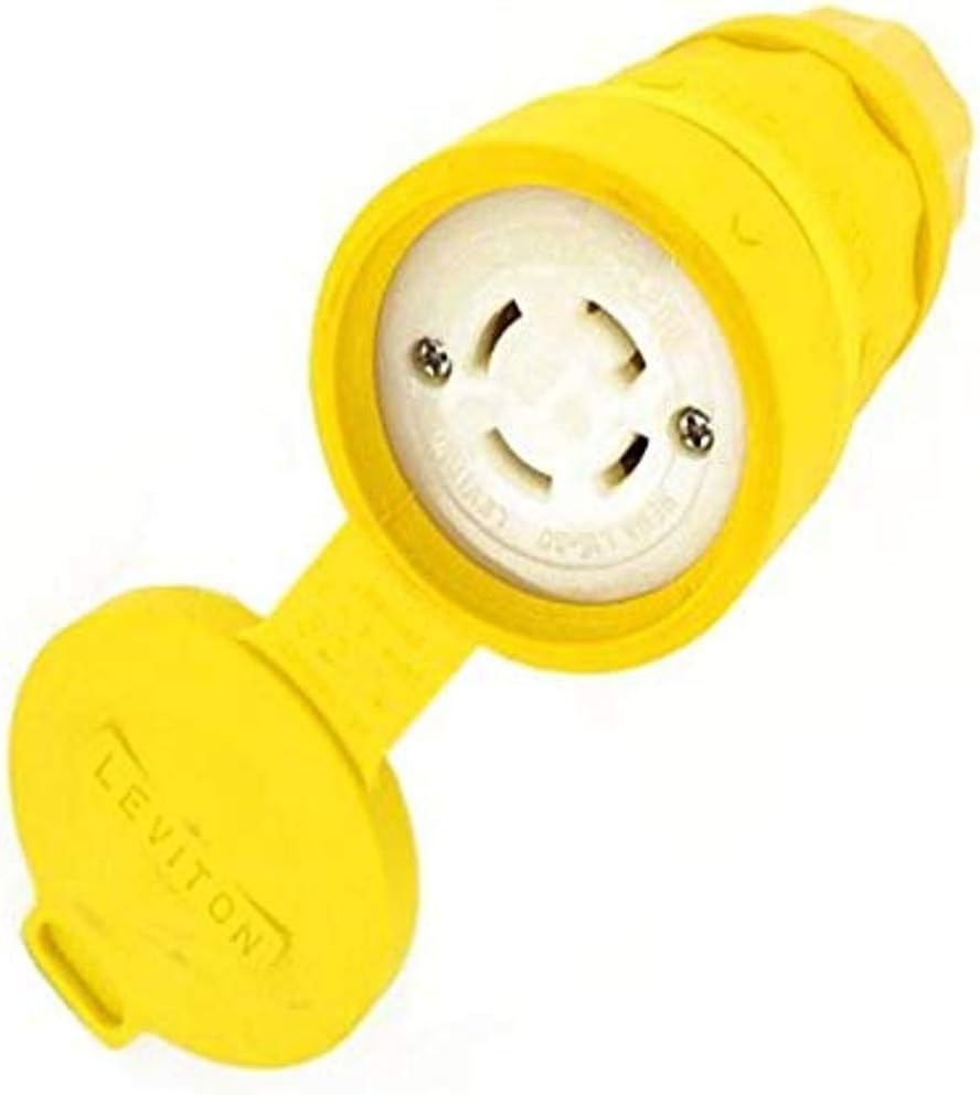 Conector bloqueo 30A 250V grado industrial amarillo