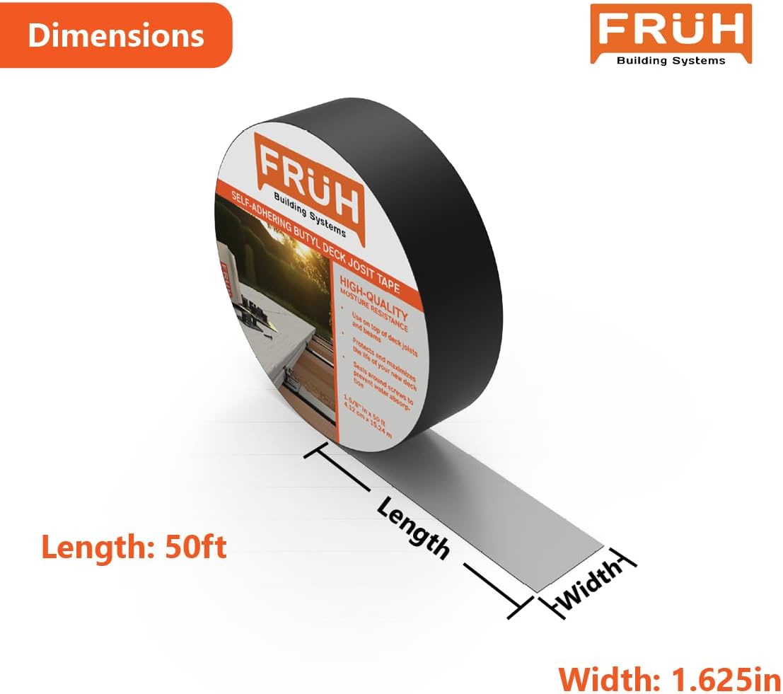 Cinta butilo para cubiertas 1-5/8" x50ft pack 12