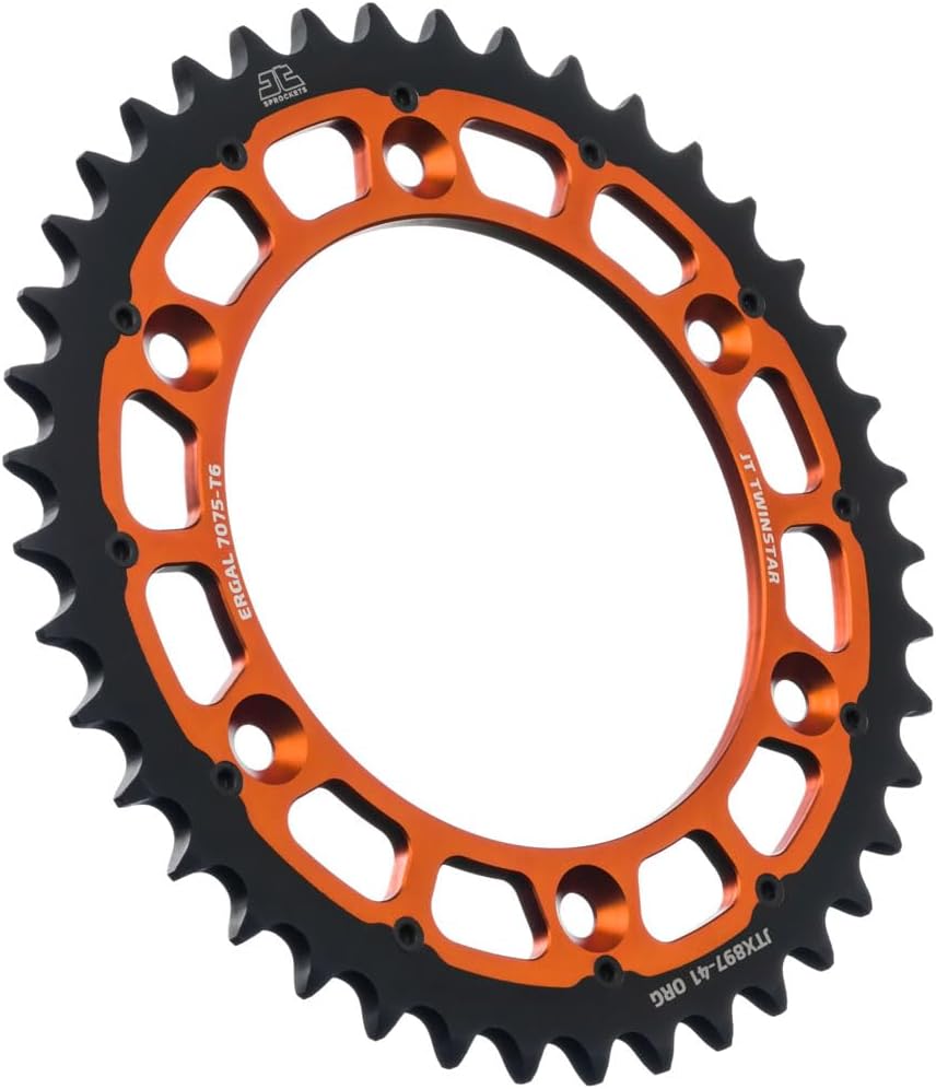 Piñón trasero Twinstar 41 dientes acero/aluminio naranja
