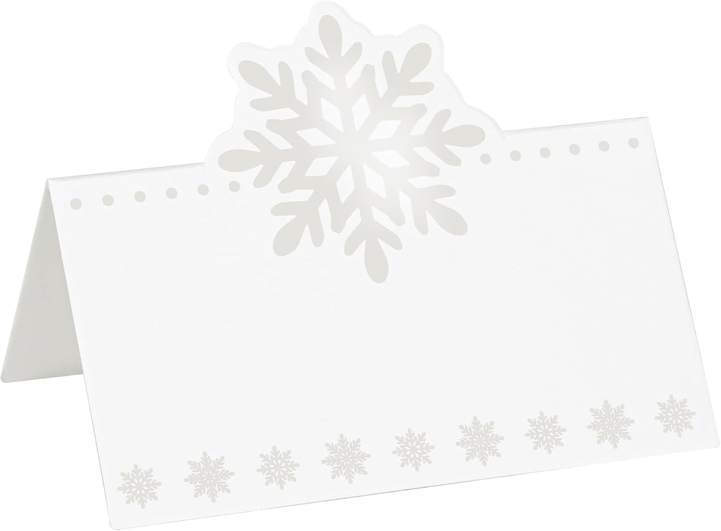60 Tarjetas Lugar Copo Nieve Etiqueta Mesa Navidad