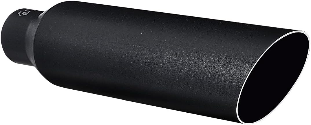 Punta escape acero inox 2.5x4x17" negra