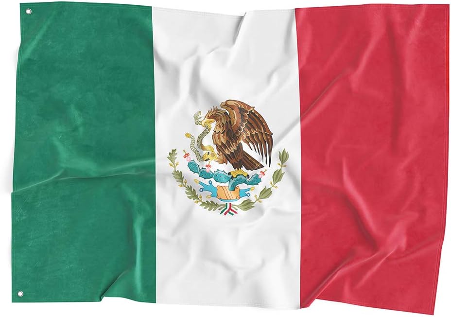 Bandera México poliéster 3x5ft verde blanco rojo resistente