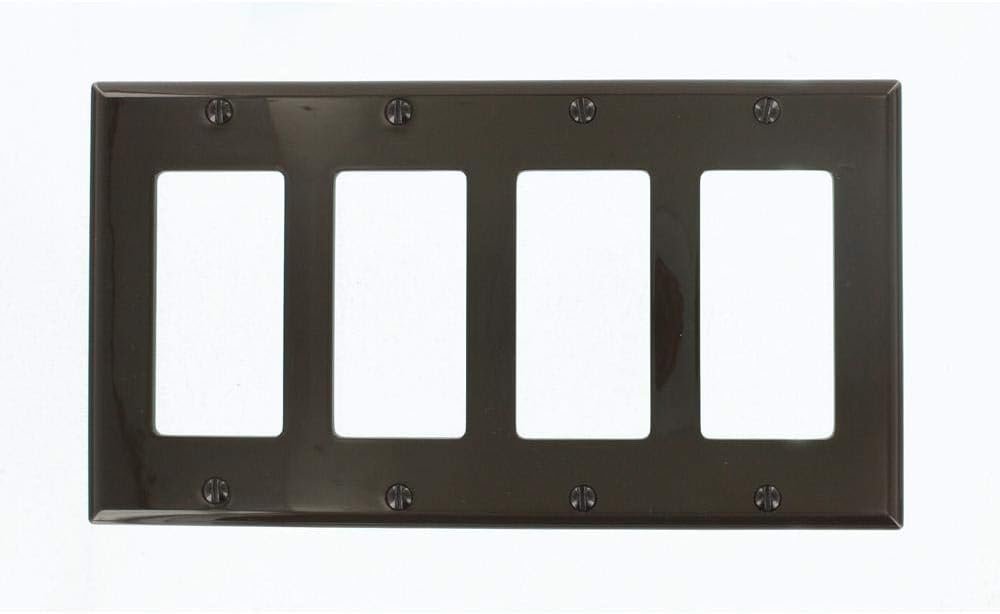 Placa decorativa GFCI para pared termoplástico marrón