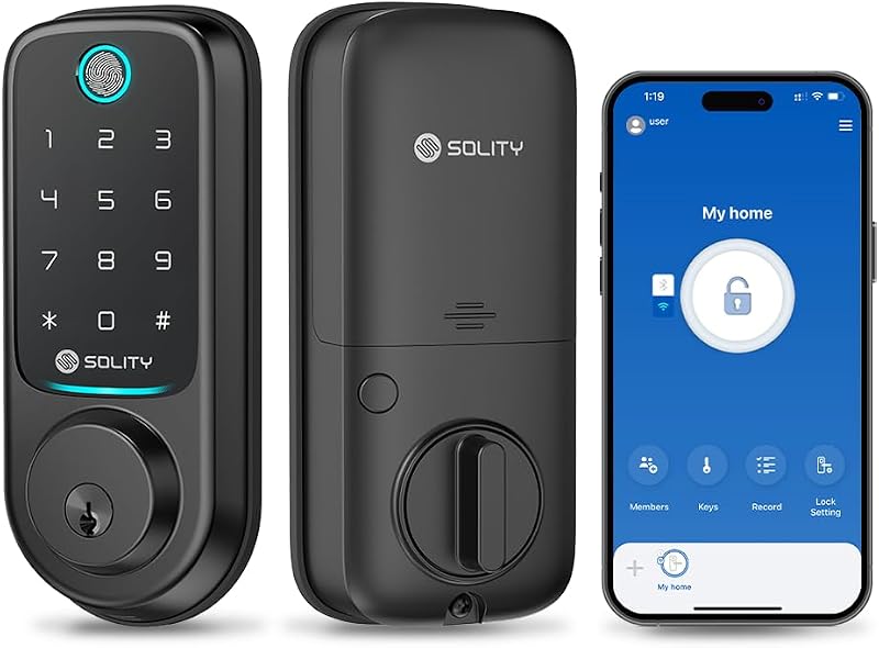 Cerradura digital 5en1 huella Wi-Fi control remoto IP54