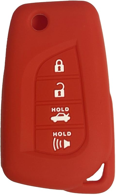 Funda llavero Toyota Corolla Cross Camry 4 botones silicona rojo
