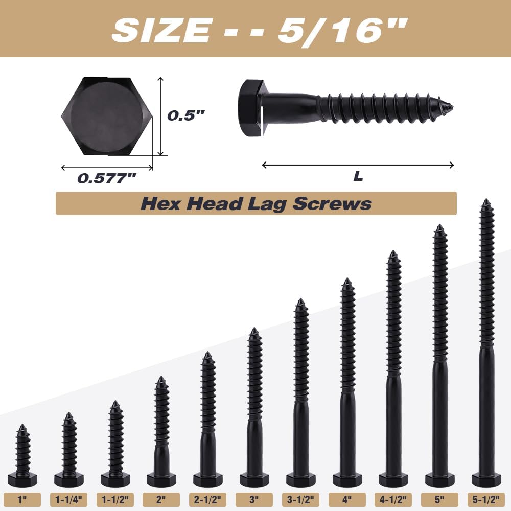 Set 20 Arandelas 5/16x1-1/2 pulg acero inox 304 negro