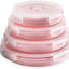Set 4 Recipientes Silicona Plegables con Tapas Almuerzo