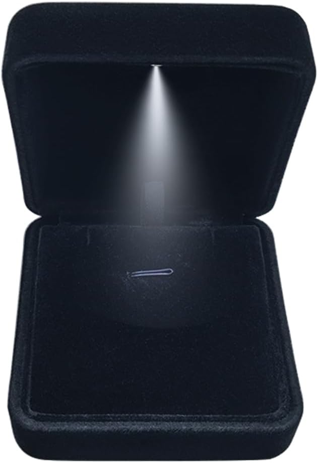 Caja collar con luz LED terciopelo para joyería propuesta
