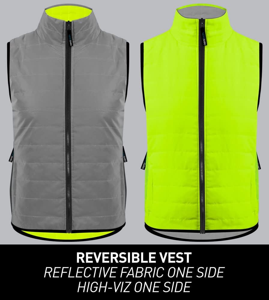 Chaleco ciclismo reversible hombre amarillo reflectante