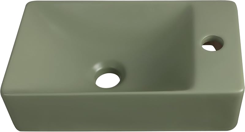 Fregadero cerámica pared 15x8.5pulg moderno oliva mate