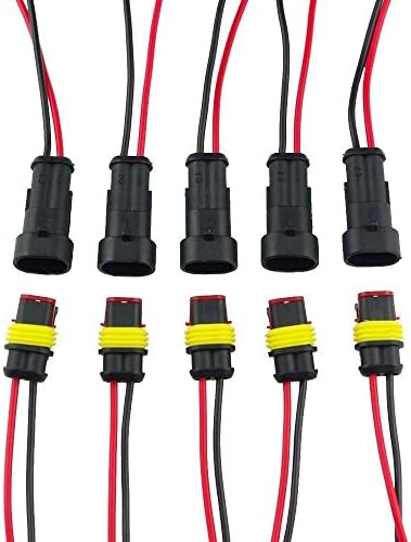 Conector eléctrico auto 5uds 2 terminales impermeable cable AWG