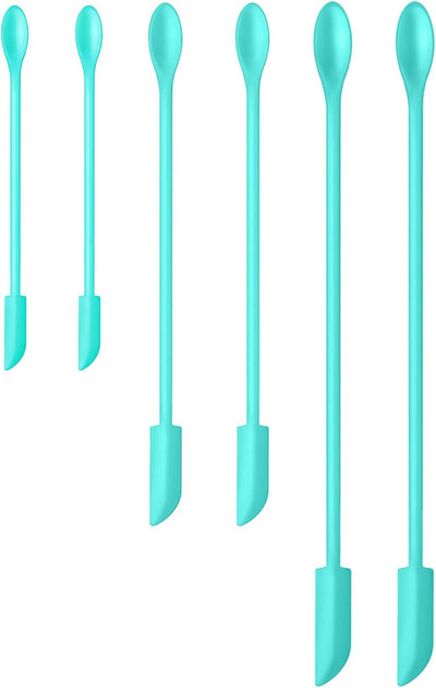 Set 6 Espátulas Silicona Mini para Maquillaje y Cocina Azul