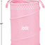 Bolsa lavandería plegable tela poliéster algodón color rosa