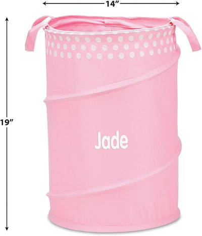 Bolsa lavandería plegable tela poliéster algodón color rosa