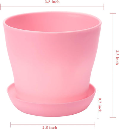 10 Macetas Plástico Mini Flores Decorativas Rosa