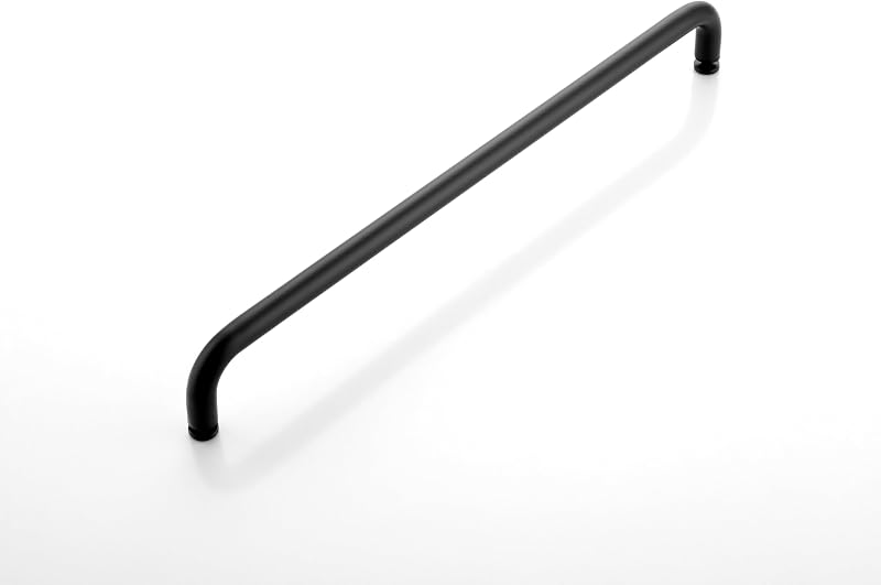Manija puerta ducha 24" acero inox vidrio negro mate