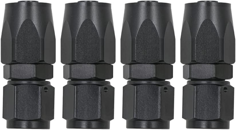 4 Pzas Adaptador AN6-6AN Manguera Combustible Negro