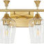 Lámpara baño 4 luces 29" oro cepillado vidrio transparente