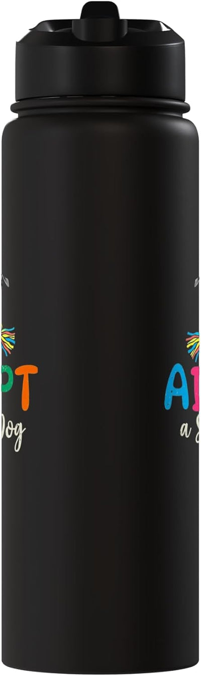 Botella de agua aislada acero inoxidable adopta perro senior