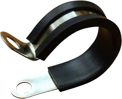 10 Abrazaderas Aisladas Goma 1.25pulg Acero Inox