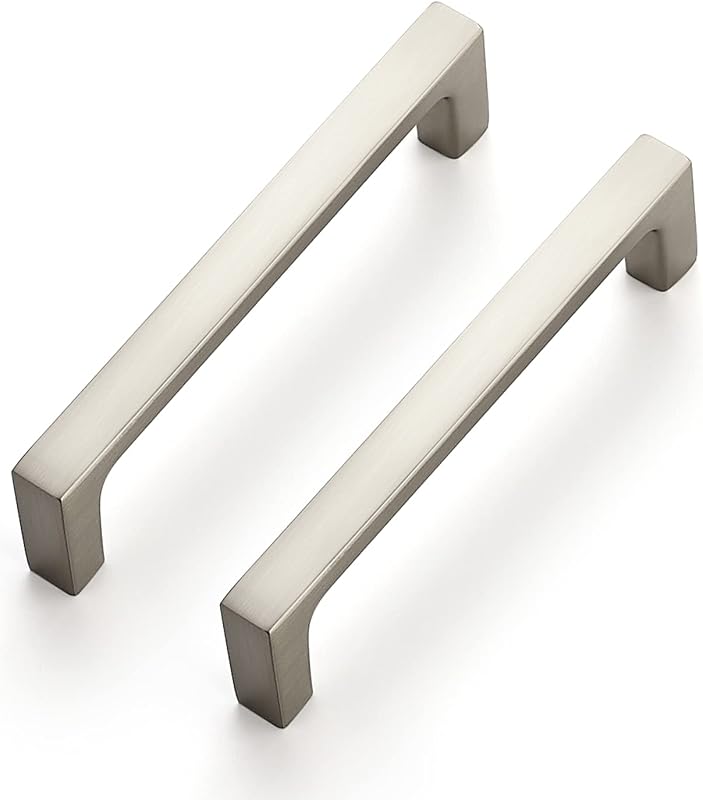 20 Manijas Cuadradas Níquel Cepillado para Cajones Cocina