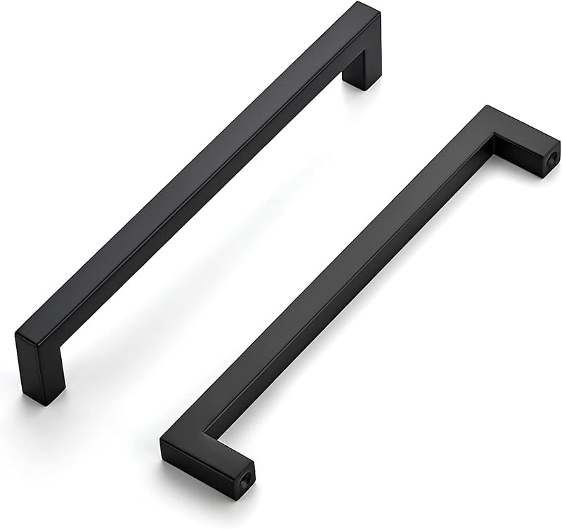 Tiradores negros para cajones acero inox 7.5" set 15