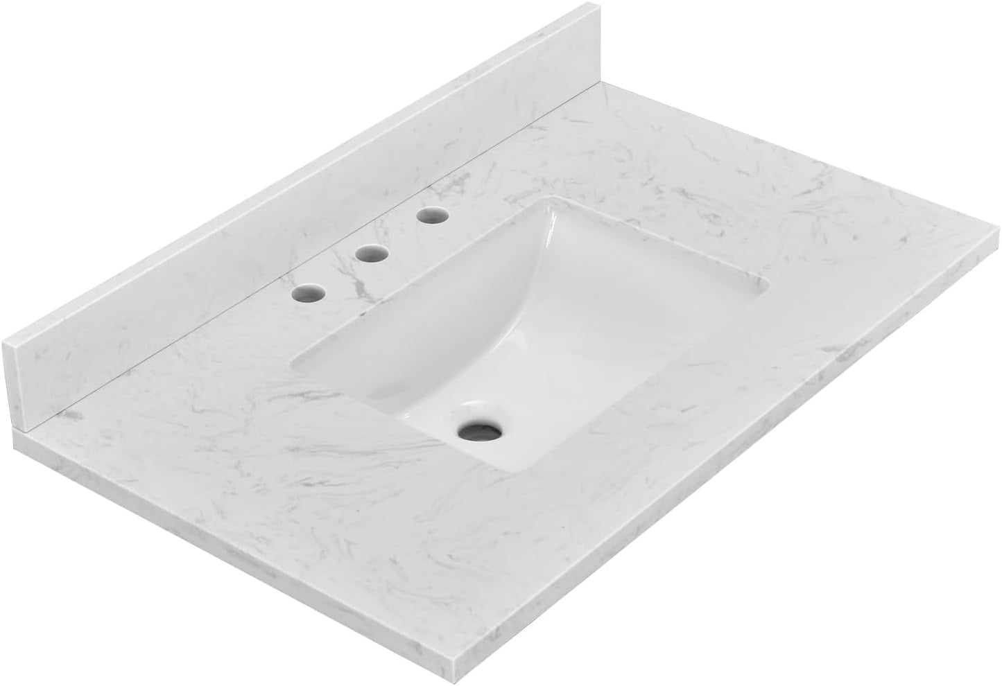 Encimera tocador 36x22pulg piedra artificial blanca