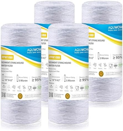 Juego filtros sedimentos 5mic 4.5x10pulg repuesto