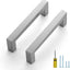 20 Manijas Níquel Cepillado 4.5" Tiradores Cuadrados Cocina