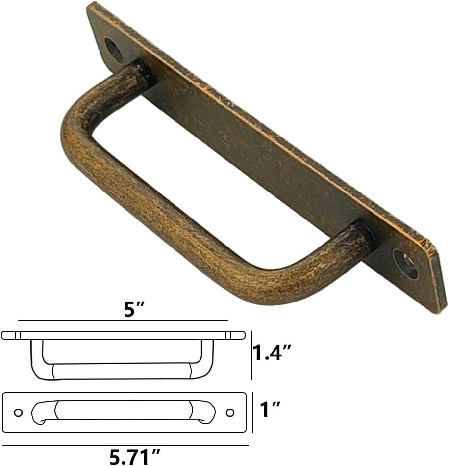 2 Manijas Cobre 5pulg para Gabinete Tiradores Aluminio Cajones