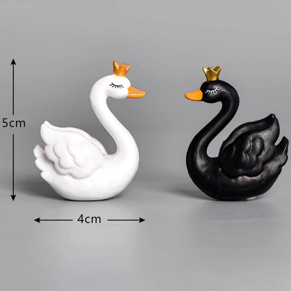 Figura cisne plástico decoración casa muñecas jardín hadas