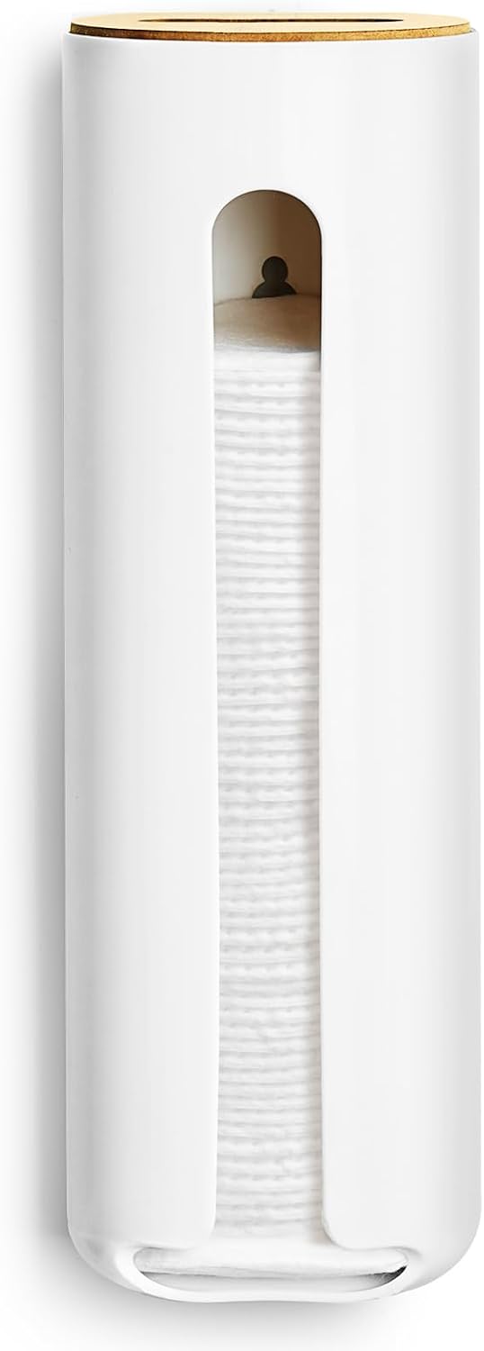 Soporte pared dispensador almohadillas cara