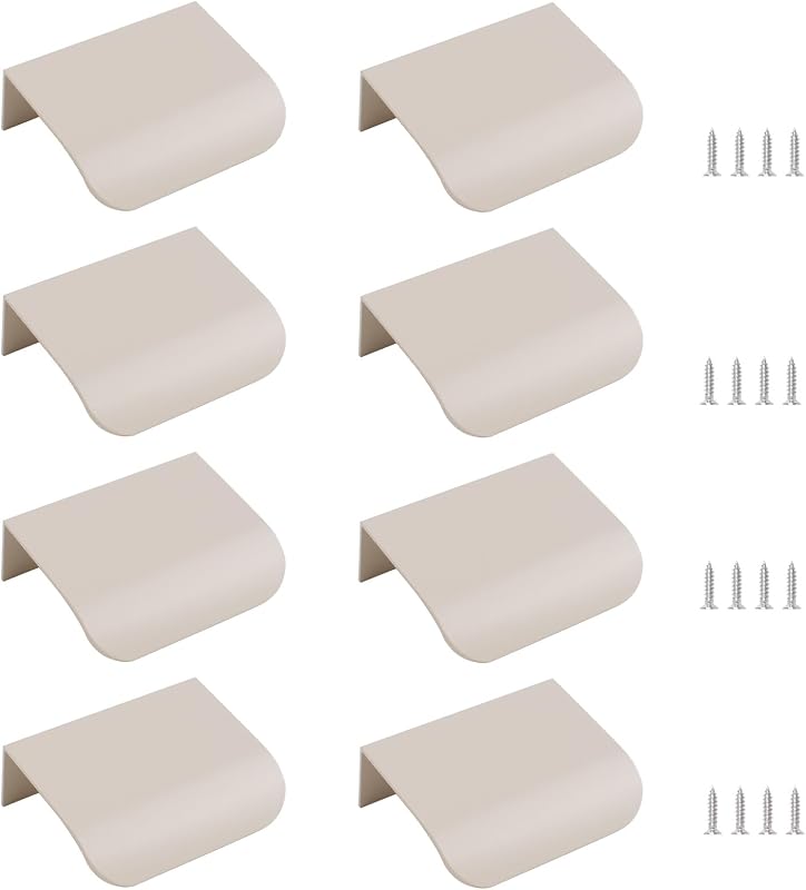 Manijas cajón ocultas aluminio 8 pzas 50mm gris cashmere