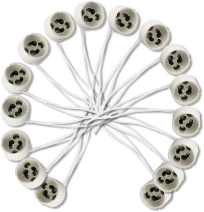 50 Soportes Base Cerámica GU10 Conector Lámpara LED Halógena