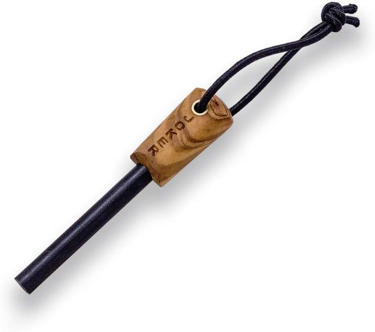 Arrancador fuego madera olivo para pesca caza camping