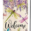 Bandera jardín floral libélula 12x18pulg doble cara
