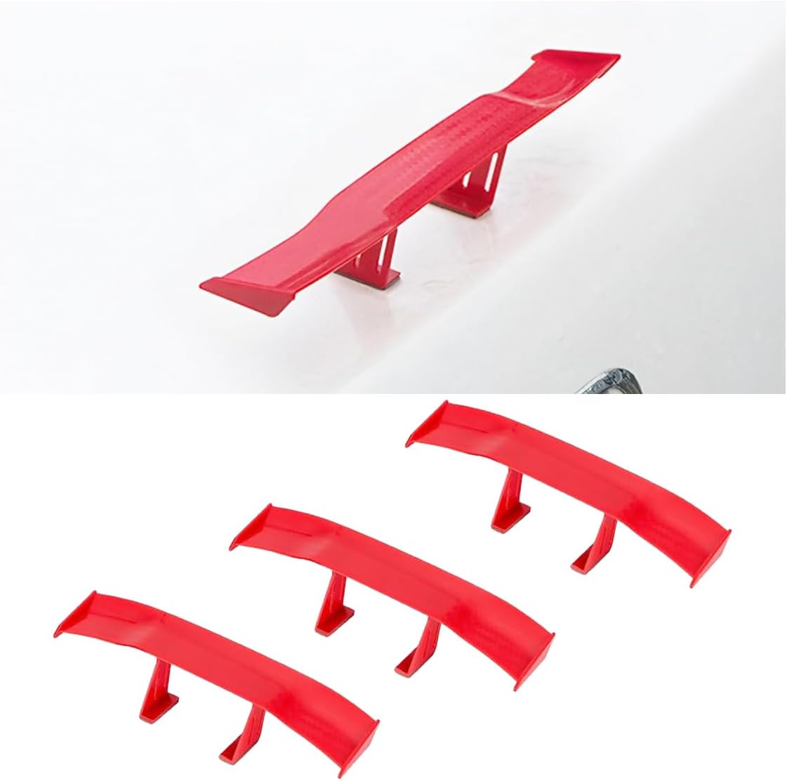 3 Pzas Alerón Trasero 16.5cm Fibra Carbono Accesorio Auto