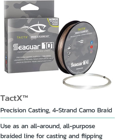 Cuerda de pesca trenzada y kit fluorocarbono con líder