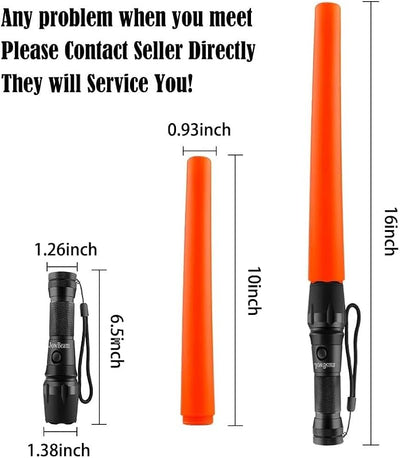 Varita tráfico 16pulg luz LED naranja linterna intermitente