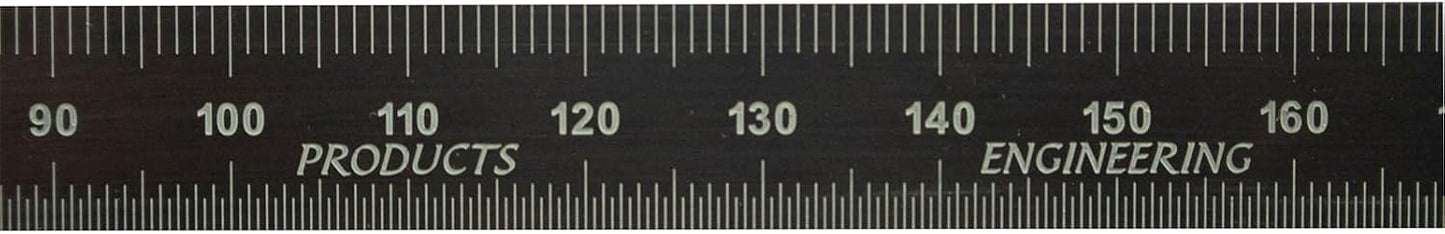 Regla acero inox 11.811pulg cromado negro graduación métrica