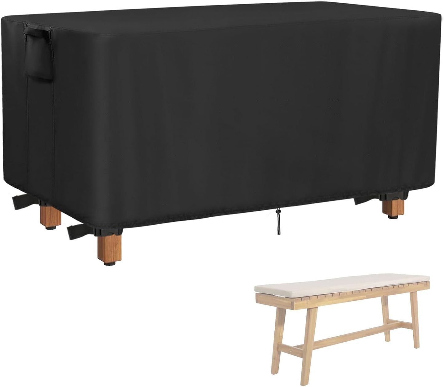Funda exterior banco mesa Tangkula 44" impermeable negro