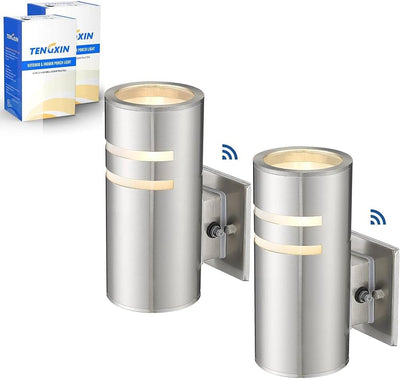 2 Apliques Pared Exteriores Acero Inox Sensor