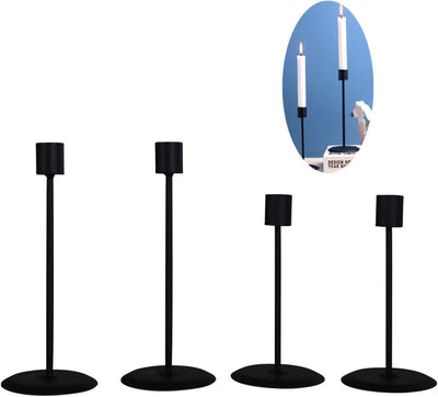 Portavelas hierro retro 4 piezas velas cónicas comedor